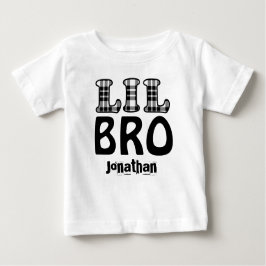 Camiseta De Bebé LITTLE BROTHER Plaid Letters Custom Name V02
