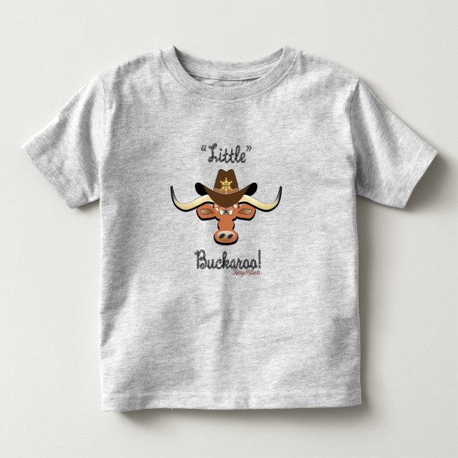 Camiseta De Bebé Little Buckaroo, Longhorn Steer Toddler T shirt (Anverso)