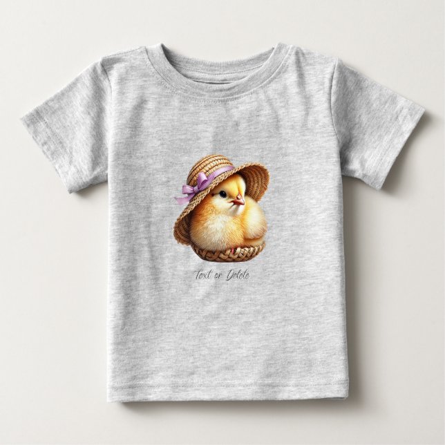 Camiseta de bebé Little Chick Pink Ribbon (Anverso)