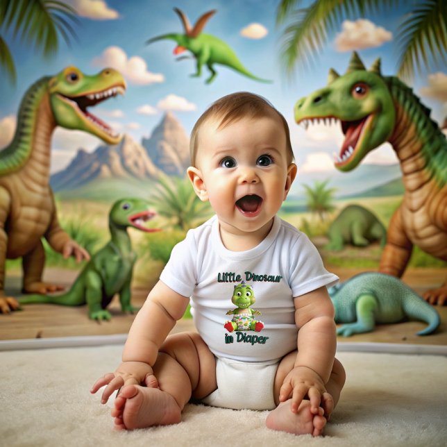 Camiseta De Bebé Little Dinosaur in diapers (Little Dinosaur in diapers )