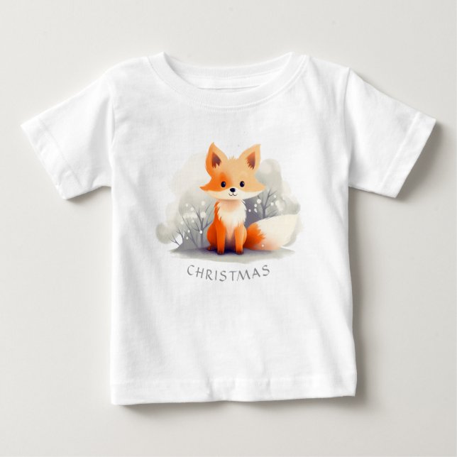 Camiseta De Bebé Little fox in winter, personalized (Anverso)