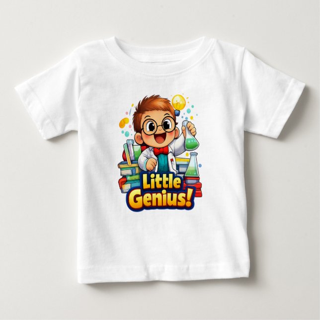 Camiseta De Bebé Little Genius Cute Baby Illustration (Anverso)