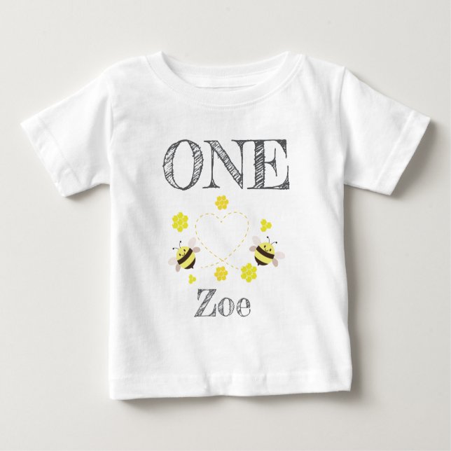 Camiseta De Bebé Little Honey T-Shirt Kids 1st Birthday (Anverso)
