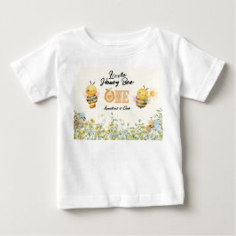 Camiseta De Bebé Little Honey To Bee One Wildflower 1st Birthday