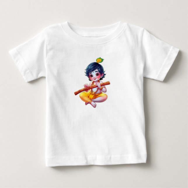 Camiseta De Bebé Little Krishna Playing Flute (Anverso)