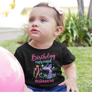 Camiseta De Bebé Little Mermaid's 2nd Birthday Girl