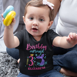 Camiseta De Bebé Little Mermaid's 3rd Birthday Girl