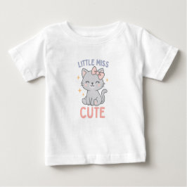 Camiseta De Bebé Little Miss Cute – Baby Girl Kitten Charm  