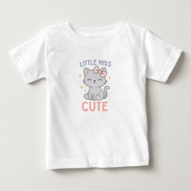 Camiseta De Bebé Little Miss Cute – Baby Girl Kitten Charm   (Anverso)