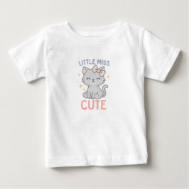 Camiseta De Bebé Little Miss Cute – Encanto de Gatito para Bebé Niñ