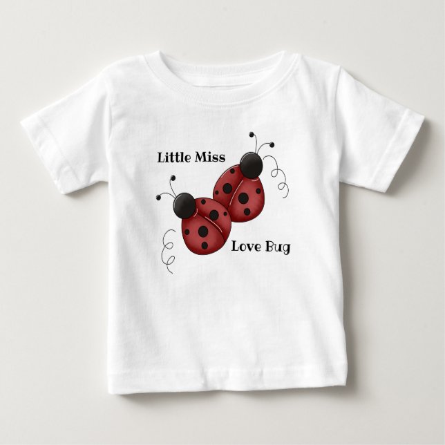 Camiseta De Bebé Little Miss Love Bug - Ladybugs (Anverso)