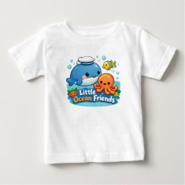 Camiseta De Bebé Little Ocean Friends – Cute Sea Animals Baby Shirt