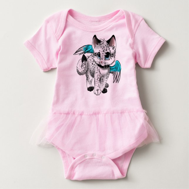 Camiseta De Bebé Little Personalizado Angel Cat (Anverso)