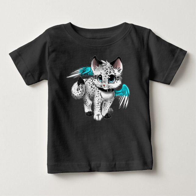 Camiseta De Bebé Little Personalizado Angel Cat (Anverso)