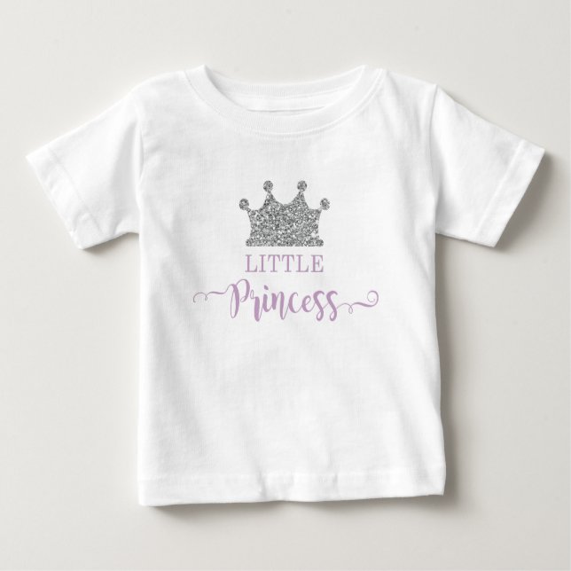 Camiseta De Bebé Little Princess Tutu Bodysuit, Purple y Silver (Anverso)
