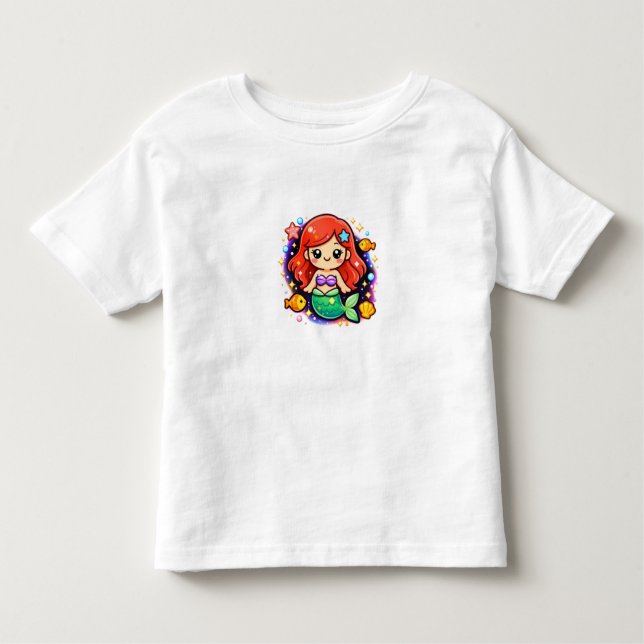 Camiseta De Bebé Little Sea Dreamer Mermaid – Cute Toddler Girl T-S (Anverso)