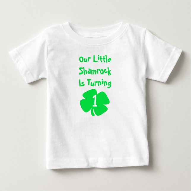 Camiseta De Bebé Little Shamrock 1er cumpleaños (Anverso)