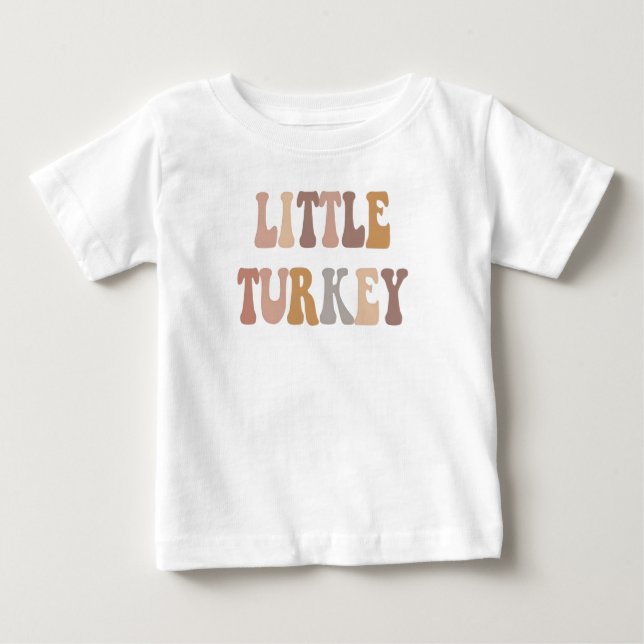 Camiseta De Bebé Little Turkey Thanksgiving Outfit | Cute Fall (Anverso)