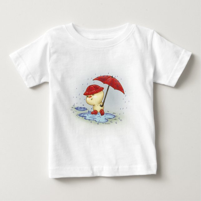 Camiseta De Bebé Littlekins blando en la lluvia (Anverso)