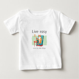 Camiseta De Bebé Live easy cat