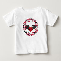 Live Love giggle Red, White and Black Heart Design