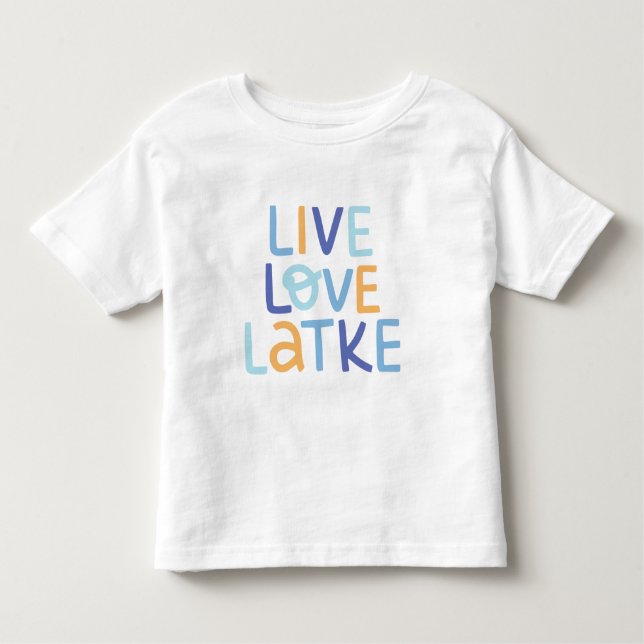Camiseta De Bebé Live Love Latke Hanukkah Design (Anverso)