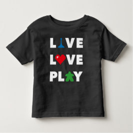 Camiseta De Bebé Live, Love, Play White Text Toddler Shirt