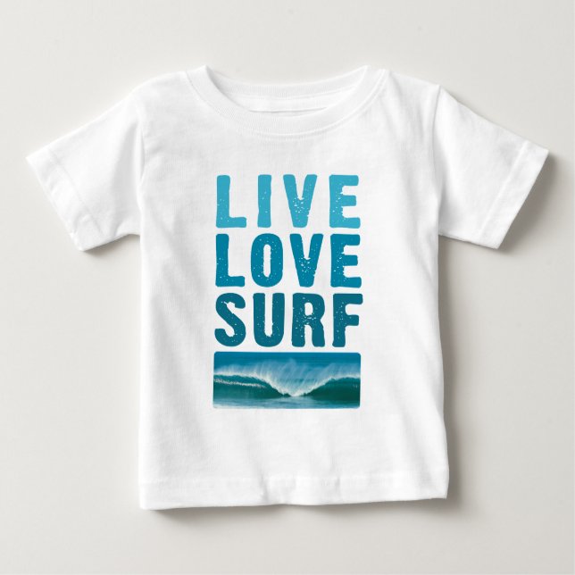Camiseta De Bebé live_love_surf (Anverso)