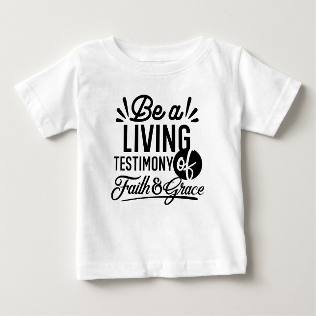 Camiseta De Bebé Living Testimony Bible Quote Christian Motivation (Anverso)