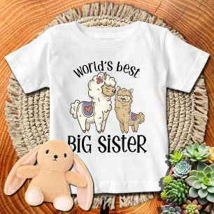 Camiseta De Bebé Llama Alpacas La Mejor Hermana Mayor del Mundo