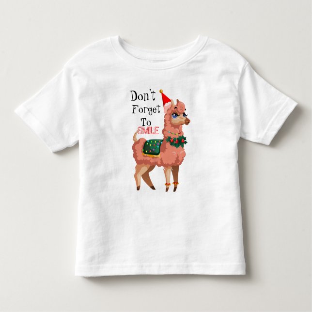 Camiseta De Bebé llama en Navidades (Anverso)