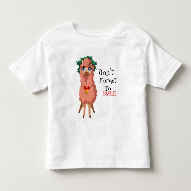 Camiseta De Bebé llama en Navidades Toddler T-shirt (Anverso)