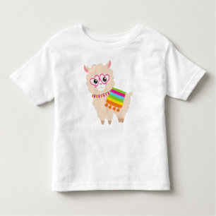 Camiseta De Bebé Llama mexicana, llamada cuta, alpaca cuta, gafas