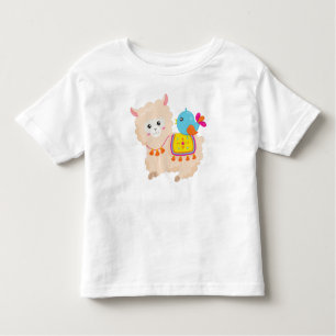 Camiseta De Bebé Llama mexicana, llamada cuta, alpaca cuta, pájaro 