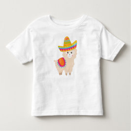 Camiseta De Bebé Llama mexicana, llamada cuta, alpaca cuta, sombrer