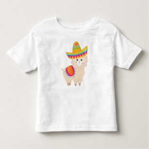 Camiseta De Bebé Llama mexicana, llamada cuta, alpaca cuta, sombrer