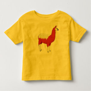 Camiseta De Bebé Llama roja divertida
