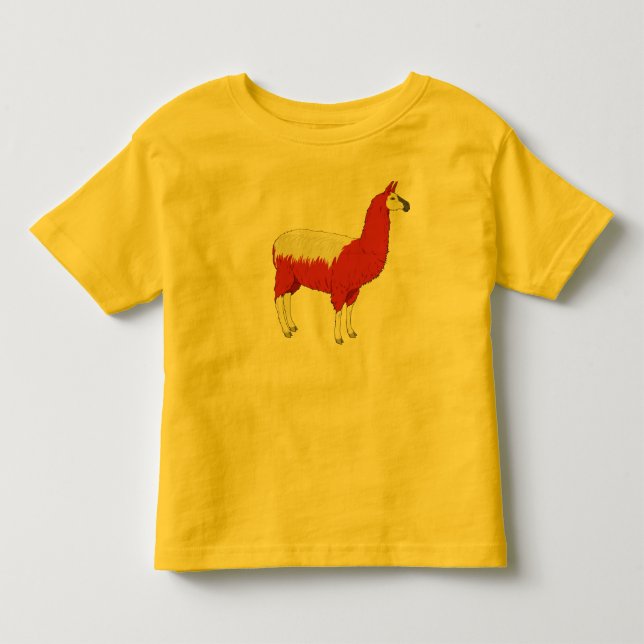 Camiseta De Bebé Llama roja divertida (Anverso)