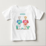 Camiseta De Bebé Llama y acuarela cacti personalizada<br><div class="desc">Una bonita y colorida acuarela de llama y una cactua de ducha. Se trata de un conjunto de dos llamas que recorren guijarros a través de numerosos cactus. Personalice editando el texto en el cuadro de texto. Para más diseños de ducha de bebé, por favor visite la tienda. Hace un...</div>