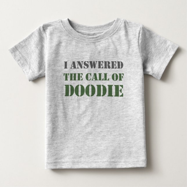 Camiseta De Bebé Llamada de Doodie (Anverso)