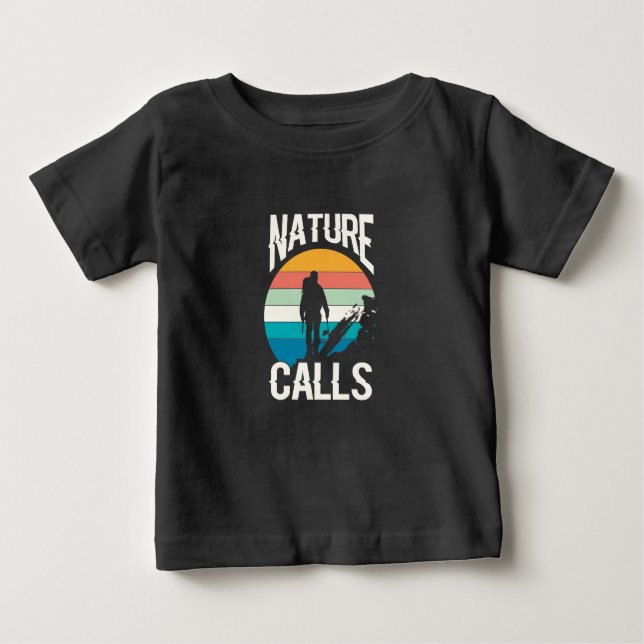 Camiseta De Bebé Llamadas a la naturaleza - Adoptar el gran exterio (Anverso)