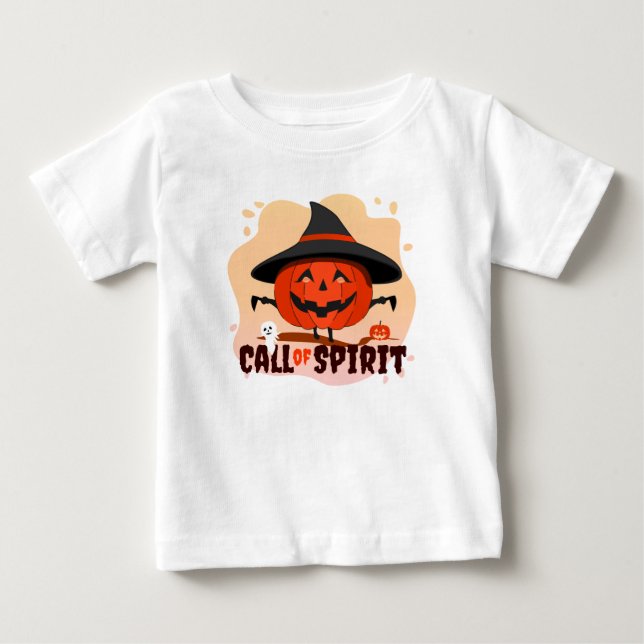 Camiseta De Bebé Llamado de Espíritu de Halloween (Anverso)