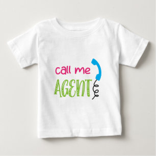 Camiseta De Bebé Llámame Agente Diseño Colorido