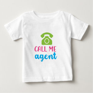 Camiseta De Bebé Llámame Agente Diseño para Niños