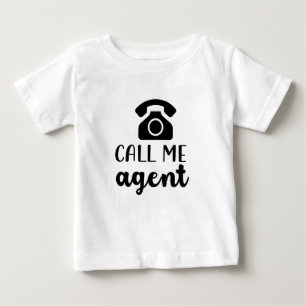 Camiseta De Bebé Llámame Diseño Retro de Agente