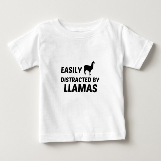CAMISETA DE BEBÉ LLAMAS FÁCILMENTE DISTRAÍDAS (Anverso)
