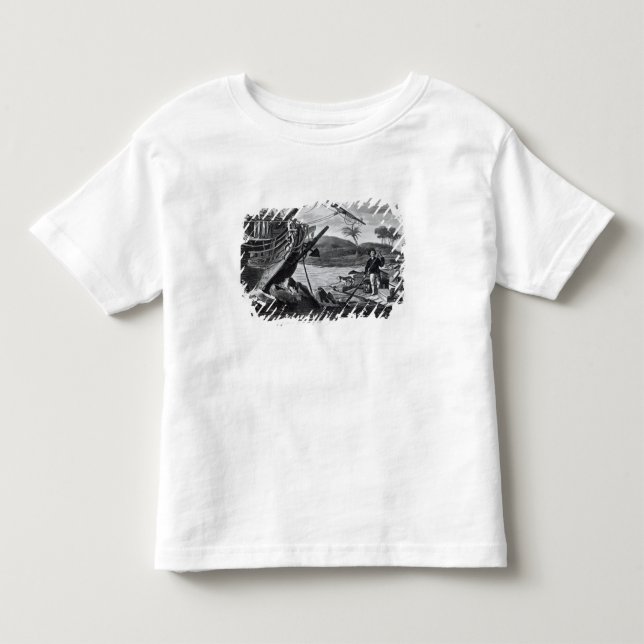 Camiseta De Bebé Llevada de Robinson Crusoe (Anverso)