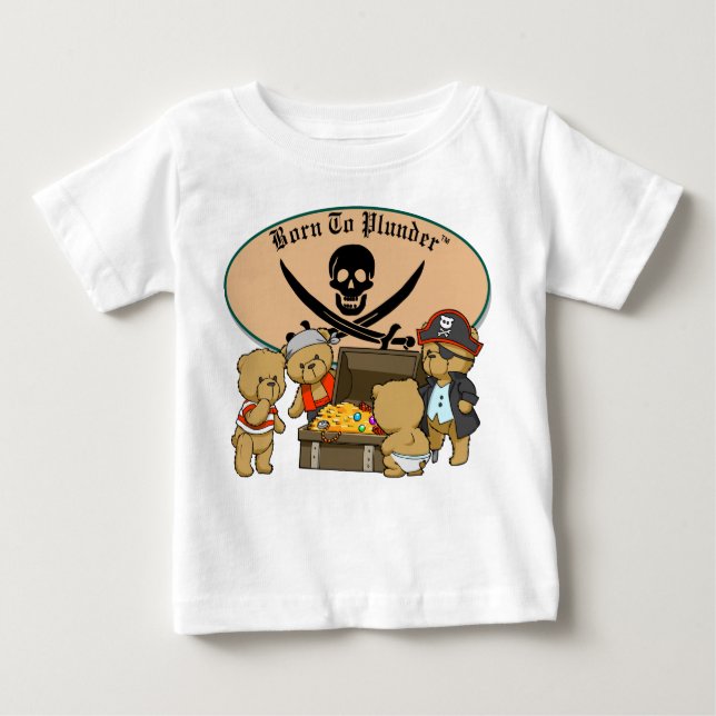 Camiseta De Bebé Llevado pillar - piratas y tesoro del oso de (Anverso)