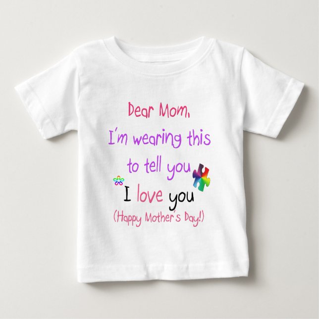 Camiseta De Bebé Lleve una letra de amor a la mamá (Anverso)