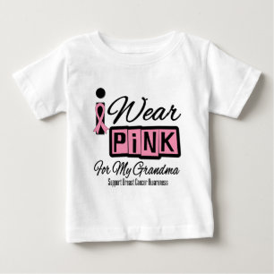 Camiseta De Bebé Llevo a la abuela rosada del cáncer de pecho